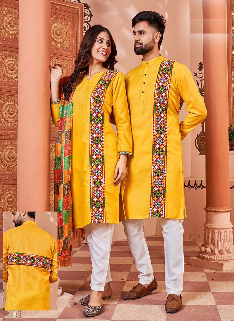 Blue Hills Navratri Twinning Couple Wear Readymade Suits Catalog